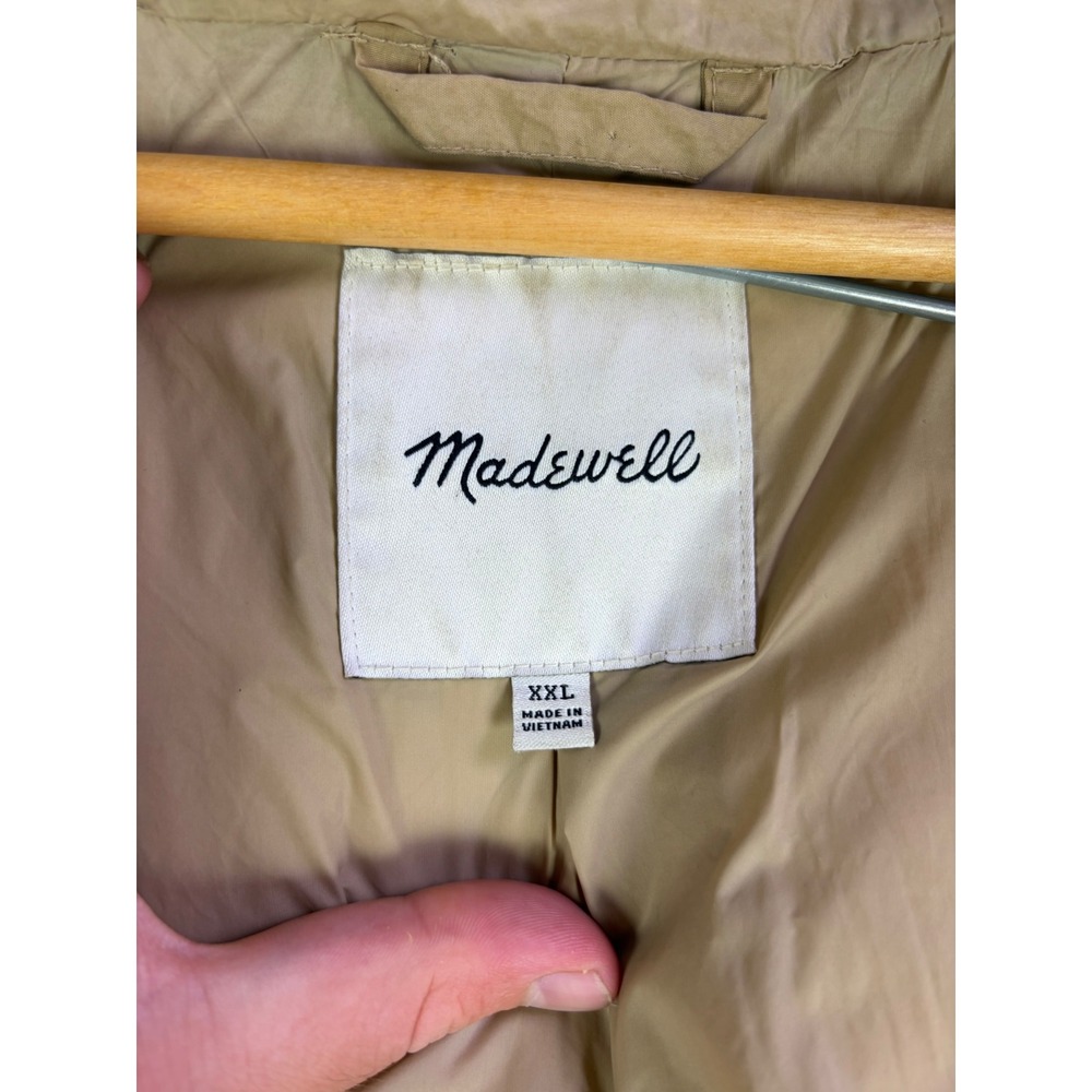 Madewell Holland Quilted Puffer Parka Womens XXL Toasted‎ Sesame Tan Hooded Flaw - Picture 7 of 15